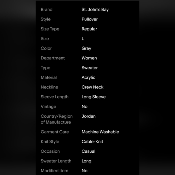 ST. John’s Bay Women's Light Gray Sweater Size Large - Picture 5 of 7